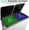 TLGREEN Mülleimer mit 2 Fächern, Abnehmbarer Innenlauf, Küchen Mülltrennsystem, 2x 30L, Pedal, Anti Fingerabdruck Bild 3