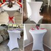 3er-Set Weiß Stretch Stehtisch Husse Ø 60-65 cm Spandex Tischdecke 60x110cm Bild 5