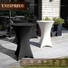 3er-Set Weiß Stretch Stehtisch Husse Ø 60-65 cm Spandex Tischdecke 60x110cm Bild 4