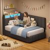 KIMENICH Jugendbett Polsterbett mit LED, Ladestation & Bettkas, Daybett, Schlafsofa (Ohne Matratze), Tagesbett für Schlaf- und Gästezimmer in 90x190 cm Bild 3