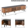 Merax 190cm TV-Schrank, TV-Ständer, TV-Paneel, niedrigerer TV-Ständer, Nussbaum Bild 4