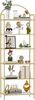 Regal, Bücherregal aus gehärtetem Glas, schlankes Regal für Schlafzimmer, Badezimmer, Heimbüro, Stahlrahmen, 6 Ablagen Gold Bild 2