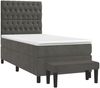 vidaXL Boxspringbett mit Matratze Dunkelgrau 100x200 cm Samt 3138008 Bild 3