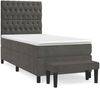 vidaXL Boxspringbett mit Matratze Dunkelgrau 100x200 cm Samt 3138008 Bild 2