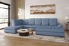 99rooms Toscana Wohnlandschaft Strukturstoff NEVE Blau Rechts mit Schlaffunktion Bild 2