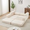 Modulares Schlafsofa H 74 x T 194 x B 169.5 cm aus Cord in Beige mit frei stellbarer Fußstütze Bild 4