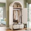 Flieks Kleiderschrank Garderobenschrank 78x45x181cm mit 2 Schubladen und 2 Türen, Rattan Bild 3