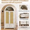 Flieks Kleiderschrank Garderobenschrank 78x45x181cm mit 2 Schubladen und 2 Türen, Rattan Bild 4