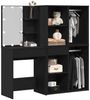 vidaXL LED Schminktisch Set Schwarz Eichen-Optik 140 x 40 x 140 cm 3333044 Bild 3