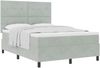 vidaXL Boxspringbett mit Matratze Hellgrau 140 x 190 cm Samt 3339830 Bild 2