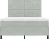 vidaXL Boxspringbett mit Matratze Hellgrau 140 x 190 cm Samt 3339830 Bild 5