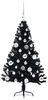 vidaXL Künstlicher vorbeleuchteter Weihnachtsbaum Schwarz 120 cm PVC 3397120 Bild 4