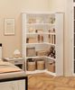 GarveeMore Bücherregal 5-stöckiges,Eck-Bücherregal, L-förmiges Holz Eckregal, Bauernhaus-Bücherregal,Aufbewahrung,Ausstellungsregal,Wohnzimmer Bild 3