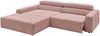 KAWOLA Sofa RENO Ecksofa Feincord rosa mit motorischem Sitzvorzug Longchair links 68 x 217 x 258 cm Bild 5