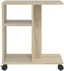 vidaXL Beistelltisch mit Rollen Sonoma-Eiche 50x30x55 cm Holzwerkstoff 840571 Bild 5