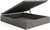 Vente-unique - CENOVAS Lattenrost und Bettrahmen Holz, PlatteStoff Grau - B 141 cm x H 35,2 cm x L 191 cm Bild 5