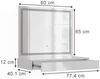 Schminktisch Sherry Weiß/Weiß Hochglanz 80 cm 2 Teile Vicco Bild 2