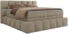 Boxspringbett NIRA KING, Doppelbett mit Fußteil, 7-Zonen Multipocket-Matratzen und Topper, Schlafzimmerbett - 200 x 200 cm - Dunkelbeige Struktur - H4 Bild 5