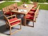 Gartenmöbel Set 8-Sitzer SASSARI PREMIUM inkl. Kissen zertifiziertes Akazienholz Rot Bild 3