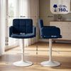 CLP 2er Set Barhocker Los Angeles Samtbezug höhenverstellbar drehbar bis 150 kg,blau weiß Bild 2