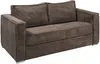 Vente-unique - LORETO Sofa SamtStoff Braun - B 223 cm95 cm x H 90 cm x L 195 cm Bild 3