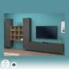 Dmora Ausgestattete Wand Genoveffa, 3-türiges TV-Ständer-Wohnzimmerset, Mehrzweck-Wohnzimmermöbel, 100 % Made in Italy, 270 x 30 x 180 cm, Anthrazit und Ahorn, Bild 4