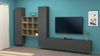 Dmora Ausgestattete Wand Genoveffa, 3-türiges TV-Ständer-Wohnzimmerset, Mehrzweck-Wohnzimmermöbel, 100 % Made in Italy, 270 x 30 x 180 cm, Anthrazit und Ahorn, Bild 2