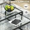 Couchtisch 2er-Set Beistelltisch Kaffeetisch Satztisch Glastisch Sofatisch Wohnzimmertisch schwarz aus Stahl für Wohnzimmer & Schlafzimmer Bild 5