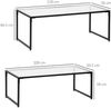 Couchtisch 2er-Set Beistelltisch Kaffeetisch Satztisch Glastisch Sofatisch Wohnzimmertisch schwarz aus Stahl für Wohnzimmer & Schlafzimmer Bild 3
