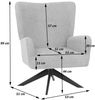 Lounge-Sessel HWC-N65, Cocktailsessel Polstersessel Relaxsessel, drehbar, Stoff/Textil Chenille Metall ~ dunkelgrau Bild 4