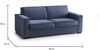 Dmora 2-Sitzer Schlafsofa Alano, Wohnzimmersofa mit drehbarer Öffnung, gepolsterter Stoff, Standardarmlehnen, 100 % Made in Italy, 180 x 95 x 90 cm, Blau Bild 3