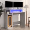 Schreibtisch mit LEDs, Holzwerkstoff, Grau Sonoma, 97 x 45 x 90 cm Bild 2