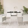 vidaXL Gartentisch mit Glasplatte Weiß 80x80x75 cm Poly Rattan 368132 Bild 3
