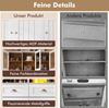 i@home Küchenbuffet Vitrinenschrank mit LED-Beleuchtung 140×40×175cm Weiß/Schwarz LED-Beleuchtung mit Farbwechsel, Kippsicherung, moderne Vitrinenoptik Bild 2