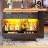 Bartisch mit LED-Beleuchtung & App-Steuerung 135-203x39x92,8 cm, 360° drehbar, schwarz Bild 3