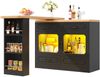 Bartisch mit LED-Beleuchtung & App-Steuerung 135-203x39x92,8 cm, 360° drehbar, schwarz Bild 5
