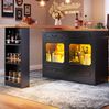 Bartisch mit LED-Beleuchtung & App-Steuerung 135-203x39x92,8 cm, 360° drehbar, schwarz Bild 2