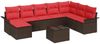 vidaXL Garten-Sofa-Set mit Kissen mit Speicher 9 pcs Braun Poly Rattan 3354163 Bild 2