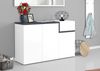 Dmora Schuhregal Anist, Mehrzweckschrank mit 3 Türen und 1 Klapptür, Schuhregal für den Eingangsbereich, 100 % Made in Italy, 120 x 40 x 80 cm, glänzendes Weiß und Schiefer, Bild 2
