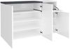 Dmora Schuhregal Anist, Mehrzweckschrank mit 3 Türen und 1 Klapptür, Schuhregal für den Eingangsbereich, 100 % Made in Italy, 120 x 40 x 80 cm, glänzendes Weiß und Schiefer, Bild 4