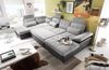 Couch Wohnlandschaft Schlaffunktion Schlafsofa schwarz hellgrau Ottomane links Bild 2