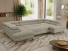 MKS Möbel 'Pablo U-Form' Wohnlandschaft mit Bettkasten, Beige, Struktur, ohne Topper Bild 5