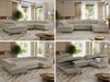 MKS Möbel 'Pablo U-Form' Wohnlandschaft mit Bettkasten, Beige, Struktur, ohne Topper Bild 2