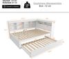 Ausziehbett 140×200 cm mit USB-Steckdose und Stauraum, Massivholz, Weiß, ohne Matratze Bild 5