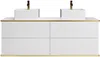 Vente-unique - KELIZA Waschbeckenmöbel Holz, Platte Weiß - B 47 cm x H 54 cm x L 150 cm Bild 2