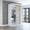 Schwebetürenschrank VIGO 2-türig Schrank 180 cm (mit Spiegel) Farbe: Weiß , sonoma Bild 2