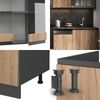 Küchenzeile R-Line Goldkraft Eiche/Anthrazit 300 cm J-Shape, AP Anthrazit Vicco Bild 5