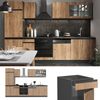Küchenzeile R-Line Goldkraft Eiche/Anthrazit 300 cm J-Shape, AP Anthrazit Vicco Bild 2