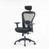 Dmora Stuhl mit Rädern Barbona, Executive-Netzsessel mit Armlehnen, ergonomischer Bürositz, 66x68h120/132 cm, Schwarz Bild 2