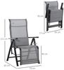 Outsunny Gartenliege Sonnenliege 1 Position verstellbar, Liegestuhl, 1 St, Schwerelosigkeitssessel, Stahl Schwarz+Grau 70 x 65 x 111 cm Bild 2